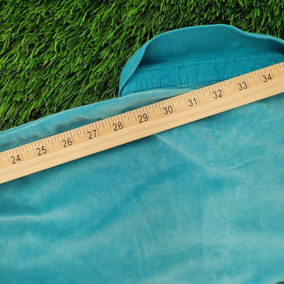 Vintage 90s MOD Velour Collared Sweater Womens M 21x24 Baggy - Picture 3 of 13